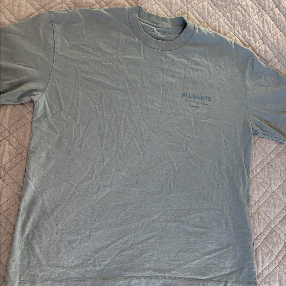 All Saints Men's Blue Tee